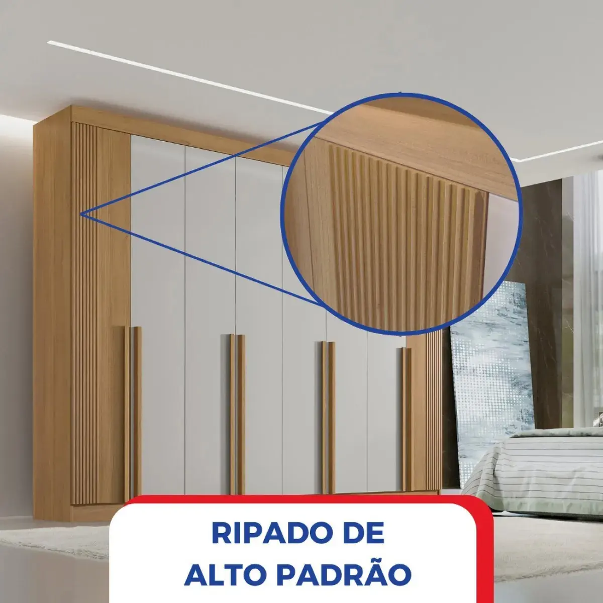 Guarda-roupa Casal 8 Portas Daymond Cinamomo/off white REF: 6408 - Imagem 3