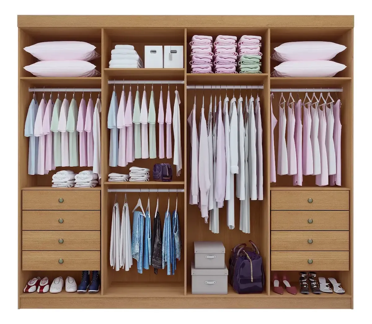 Guarda-roupa Casal 8 Portas Daymond Cinamomo/off white REF: 6408 - Imagem 2