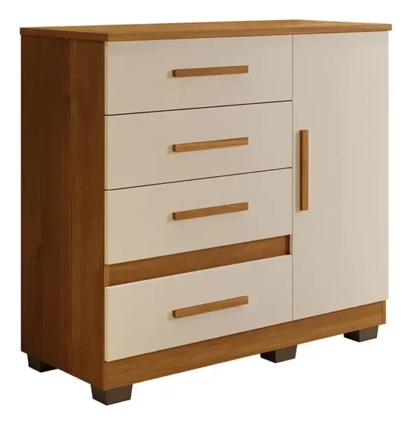 Comoda New Florença Quarto Com 4 Gavetas E 1 Porta REF: 6652