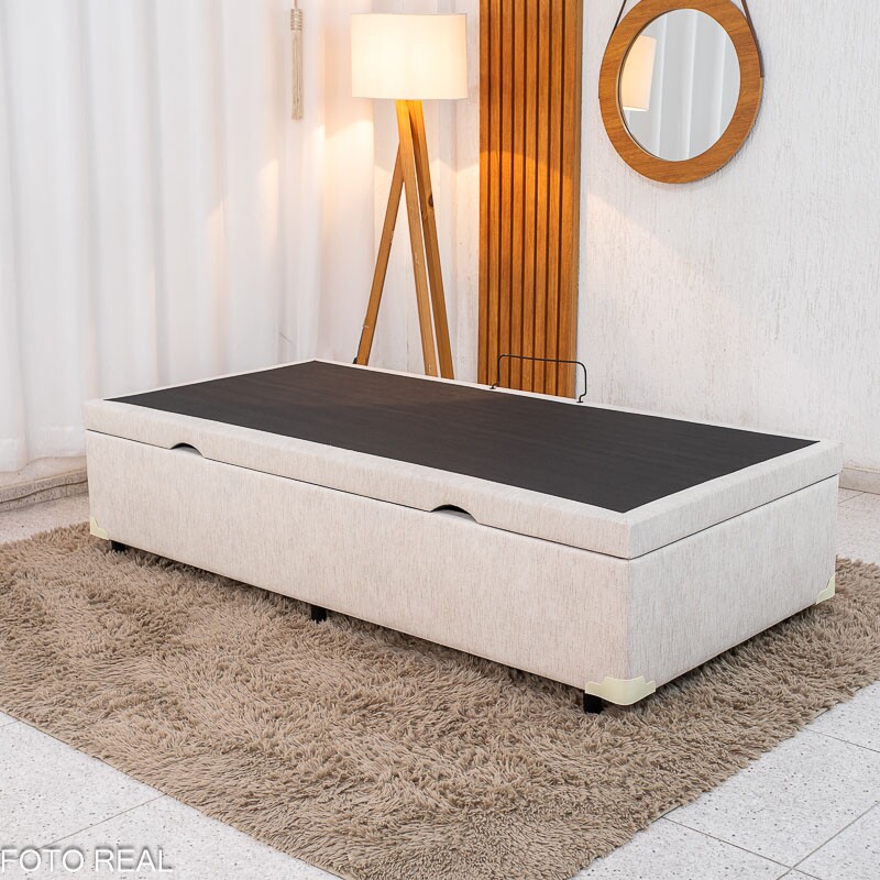Box Baú Solteiro Prime Confort 88x188x45 Linho Palha Blindado - Issacar - Imagem 2