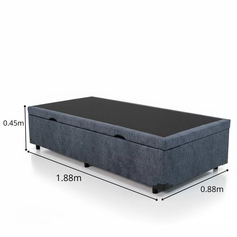 Box Baú Solteiro Prime Confort 88x188x45 Linho Petróleo Blindado - Issacar - Imagem 3