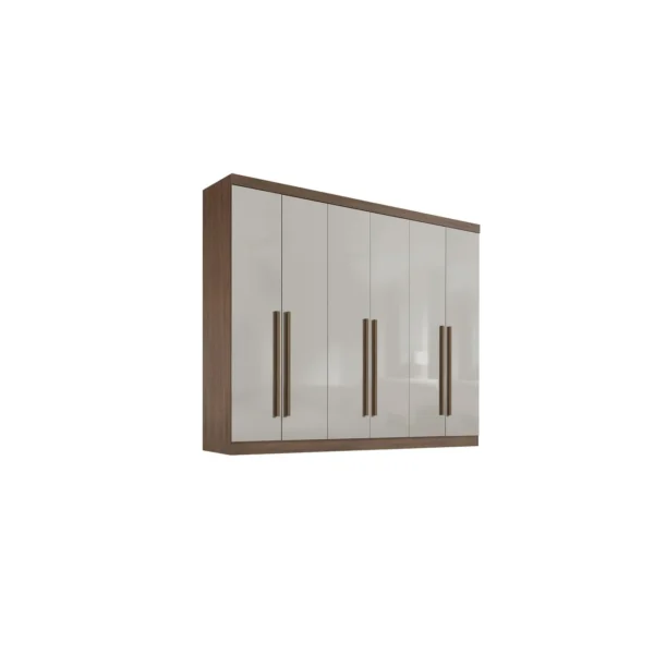 Guarda-roupa Casal Da Vinci Plus Castanho/Off white 6 Portas REF:6590
