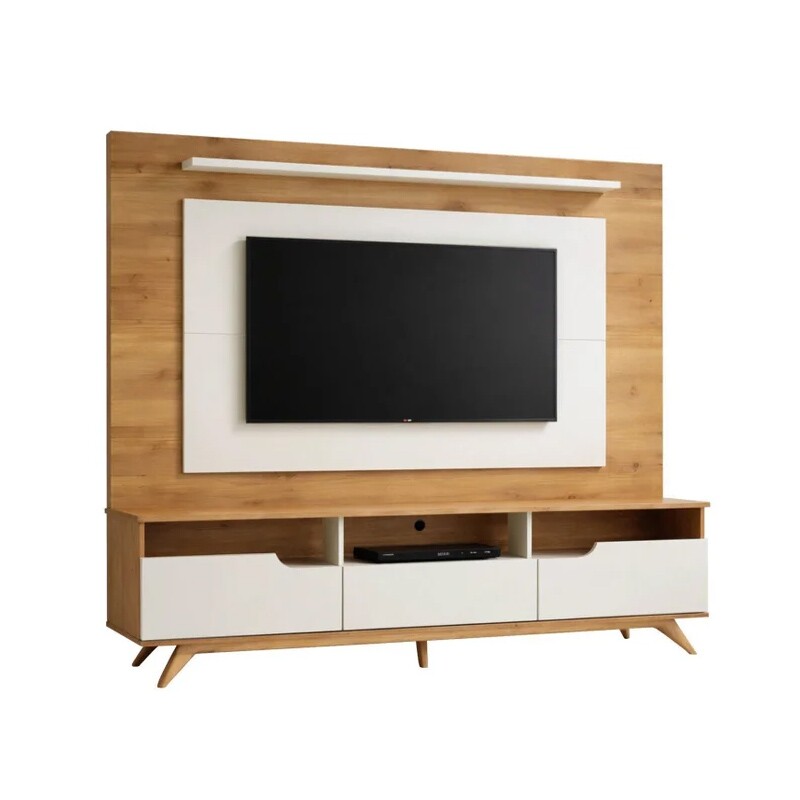 Home Theater Diplomata Cinamomo/Off White Larg. 2.00m para TV até 60'' - Valdemóveis - Imagem 9