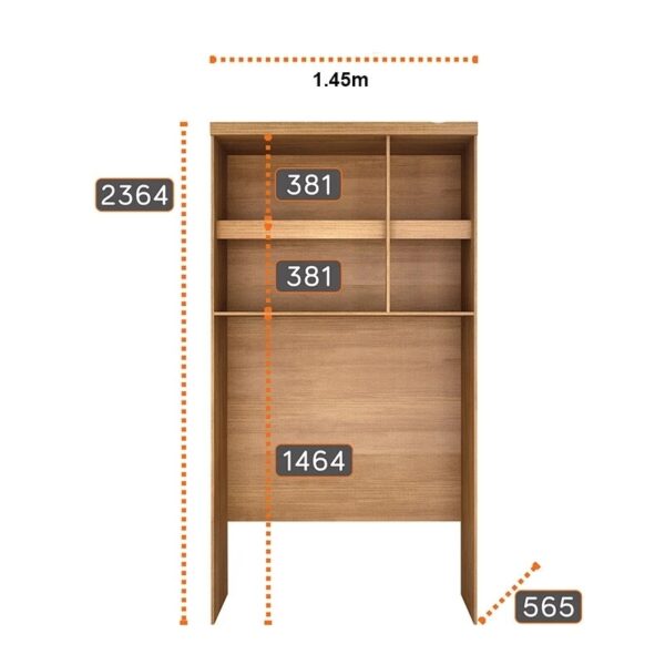 Modulado Casal Cumaru/Fendi Fosco 1 Roupeiro Rizon 4 Pts + 1 Criado Rizon + 1 Aéreo 3 portas Rizon - Novo Horizonte