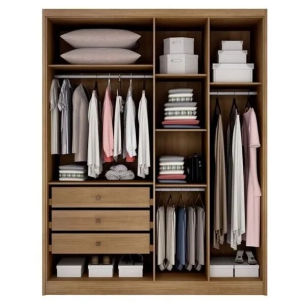 Modulado Queen Cumaru/Fendi Fosco 1 Guarda-Roupa Rizon New 4 Pts + 2 Criado Rizon + 1 Canto Oblíquo Rizon C/Porta de Vidro + 1 Aéreo 4 portas Rizon - Novo Horizonte