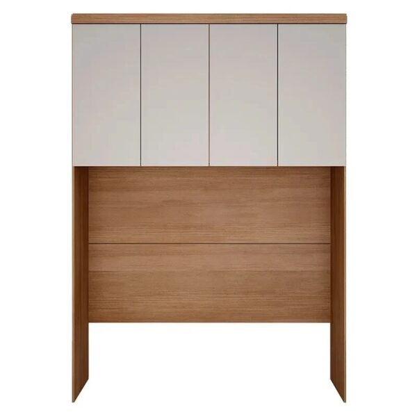 Modulado Queen Cumaru/Fendi Fosco 1 Roupeiro Rizon 4 Pts + 1 Criado Rizon + 1 Aéreo 4 portas Rizon - Novo Horizonte