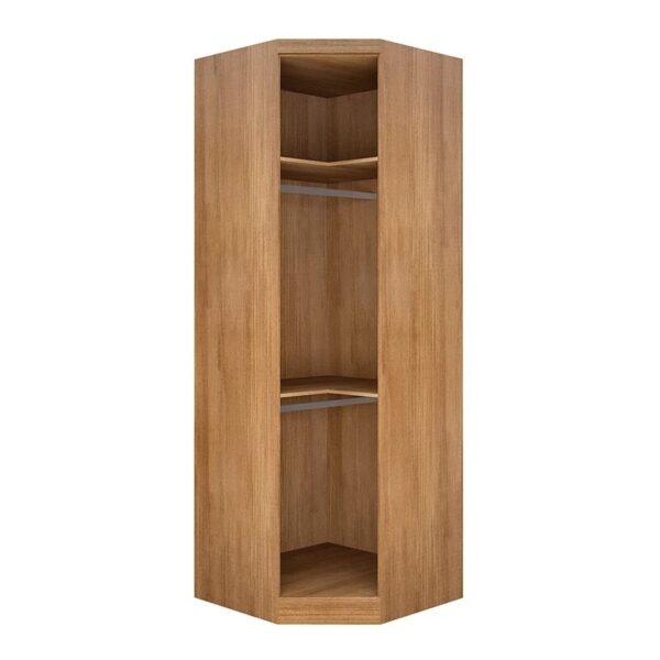 Modulado Solteiro Cumaru/Fendi Fosco 1 Roupeiro Rizon 4 Pts + 1 Criado Rizon + 1 Canto Oblíquo Rizon C/Porta de Vidro + 1 Modulado Rizon 1 Porta + 1 Aéreo 2 portas Rizon - Novo Horizonte