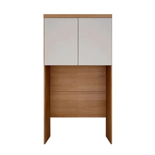 Modulado Solteiro Cumaru/Fendi Fosco 1 Roupeiro Rizon 4 Pts + 1 Criado Rizon + 1 Canto Oblíquo Rizon C/Porta de Vidro + 1 Modulado Rizon 1 Porta + 1 Aéreo 2 portas Rizon - Novo Horizonte