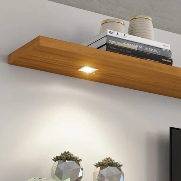 Painel NT 1115 Larg. 1.80m Off White/Freijó C/ Led para TV até 60