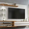 Painel NT 1115 Larg. 1.80m Off White/Freijó C/ Led para TV até 60" - Notável
