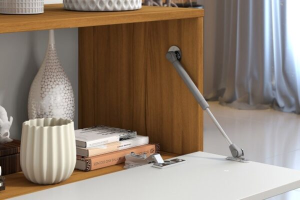Painel NT 1115 Larg. 1.80m Off White/Freijó C/ Led para TV até 60