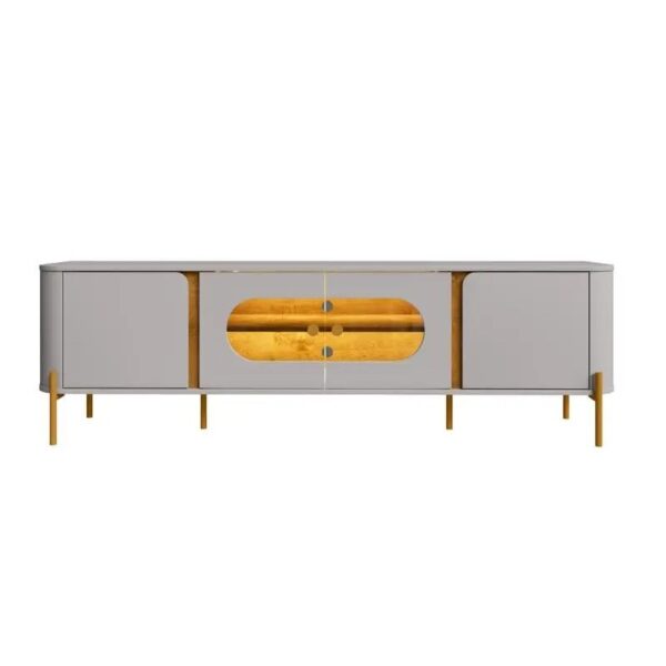 Rack Bancada Juquehy Larg. 1.80m Off/Nature C/LED para TV até 75
