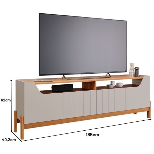 Rack Bancada Moema Larg. 1.85m Off/Cinamomo 100% MDF para TV até 70
