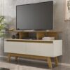 Rack Bancada Rubi Larg. 1.20m Cinamomo/Off para TV até 50" - Bechara