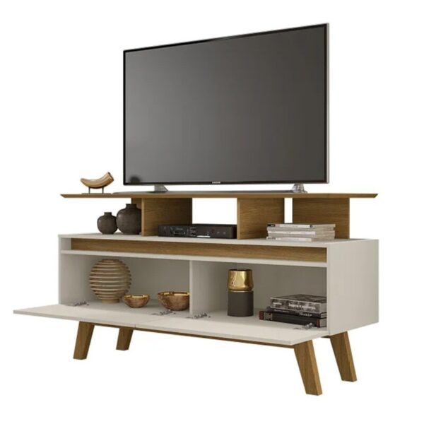 Rack Bancada Rubi Larg. 1.20m Cinamomo/Off para TV até 50