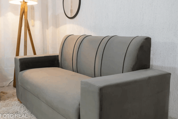 Sofá 3 e 2 lugares Maceió Veludo Cinza 813