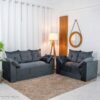 Sofá 3 e 2 lugares Petra Veludinho Cinza 605/502