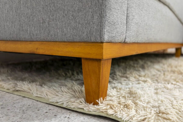 Sofá 3 Lug. Com Chaise Lado Esquerdo Milão Larg. 2.30m Linho Cinza 1008 - Molas Ensacadas