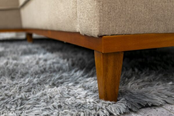 Sofá 3 Lug. Milão C/Chaise Lado Direito Linho Bege 1006 Larg. 2.30m - Molas Ensacadas