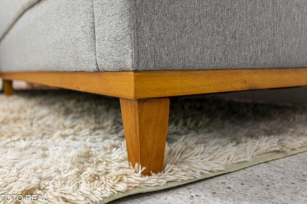 Sofá 3 Lug. Milão C/Chaise Lado Direito Linho Cinza 1008 Larg. 2.30m - Molas Ensacadas