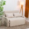 Sofá Cama Amora New Larg. 1.37m Linho Bege 488