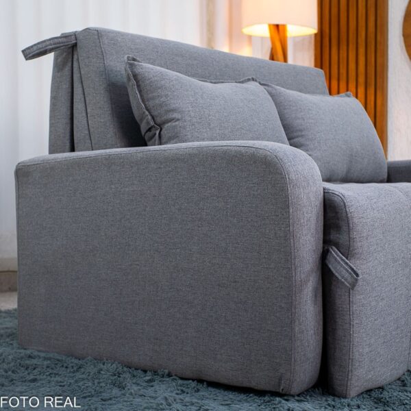 Sofá Cama Amora New Larg. 1.37m Linho Cinza 250/487