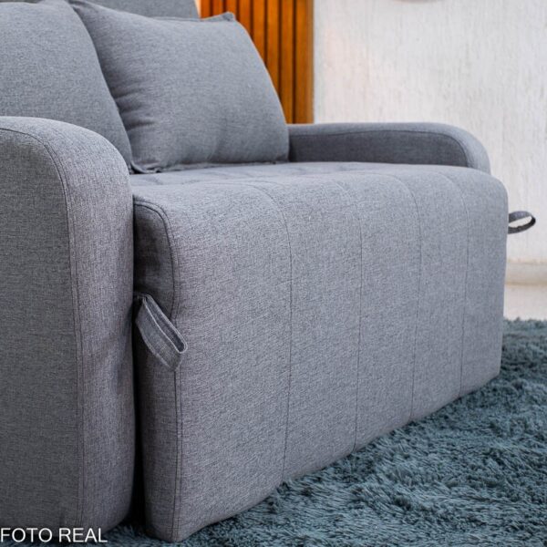 Sofá Cama Amora New Larg. 1.37m Linho Cinza 250/487