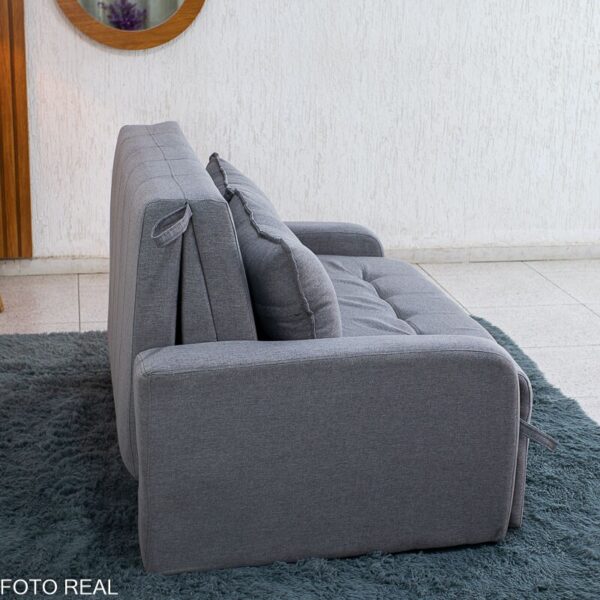 Sofá Cama Amora New Larg. 1.37m Linho Cinza 250/487