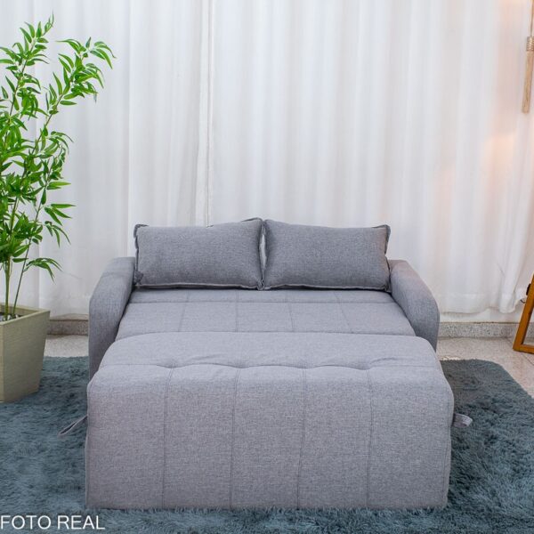 Sofá Cama Amora New Larg. 1.37m Linho Cinza 250/487
