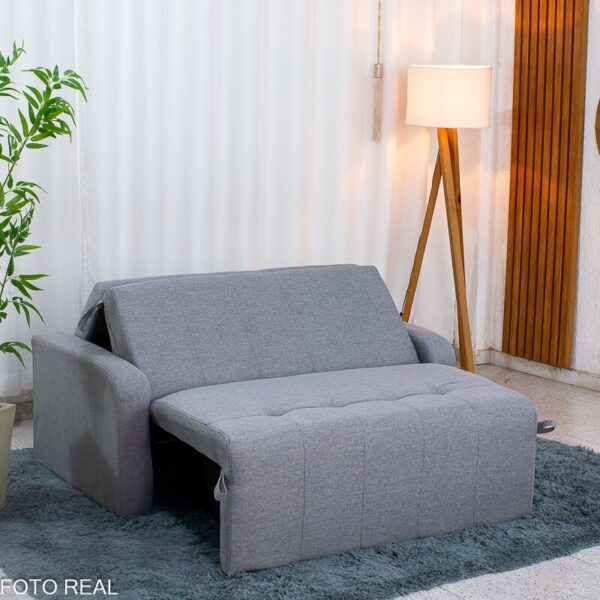 Sofá Cama Amora New Larg. 1.37m Linho Cinza 250/487
