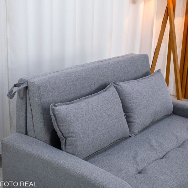 Sofá Cama Amora New Larg. 1.37m Linho Cinza 250/487
