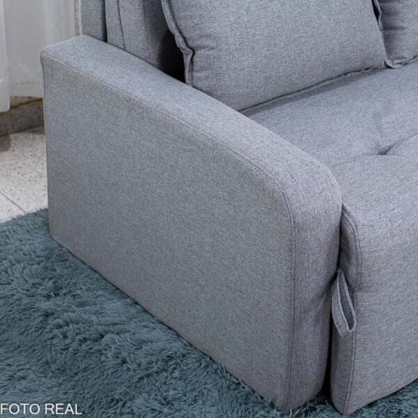 Sofá Cama Amora New Larg. 1.37m Linho Cinza 250/487