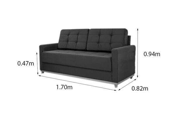 Sofá 3 lugares Living Áustria Veludo Bege A32 Larg. 1.70m