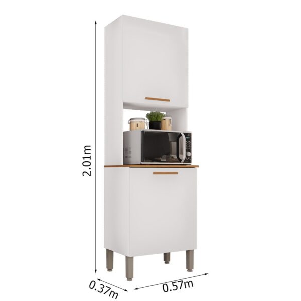Torre Quente Cozinha New Valência Branco/Cinamomo Larg. 0.57m - Sallêto