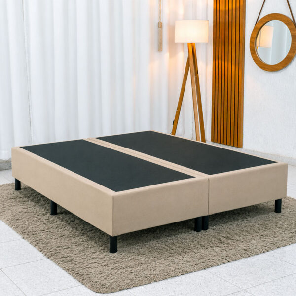 Base Box Casal Bipartida 138x188x37 Sued Bege - Ortobel