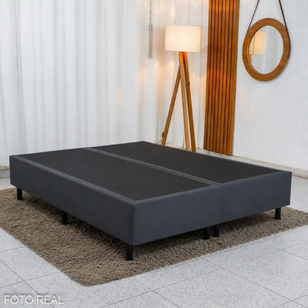 Base Box Casal Bipartida 138x188x37 Sued Cinza - Ortobel