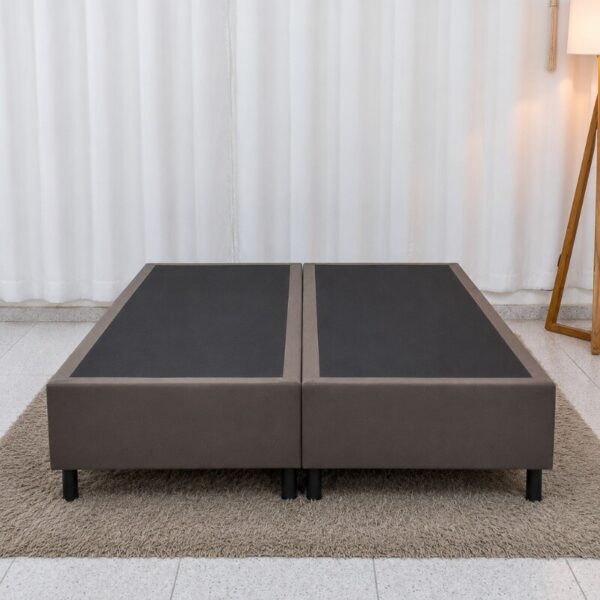 Alternative view of Base Box Casal Bipartida 138x188x37 Sued Marrom - Ortobel