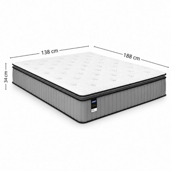 Alternative view of Colchão Casal Tower Cinza 138x188x34 Molas BlueWave - Gazin | Suporta até 240kg