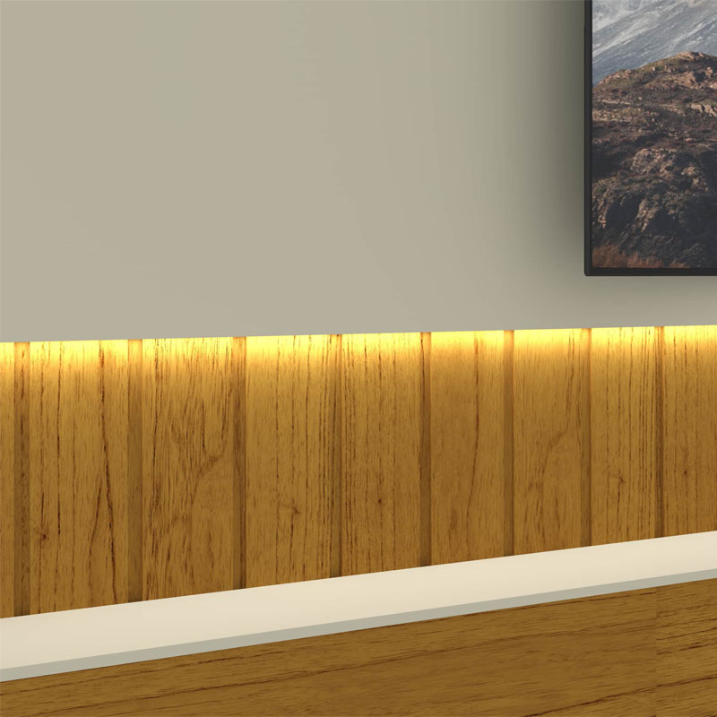 Home Suspenso Soberano Reflecta Larg. 2.30m Nature/Off C/Led 100% MDF para TV até 85" - Gelius - Imagem 8