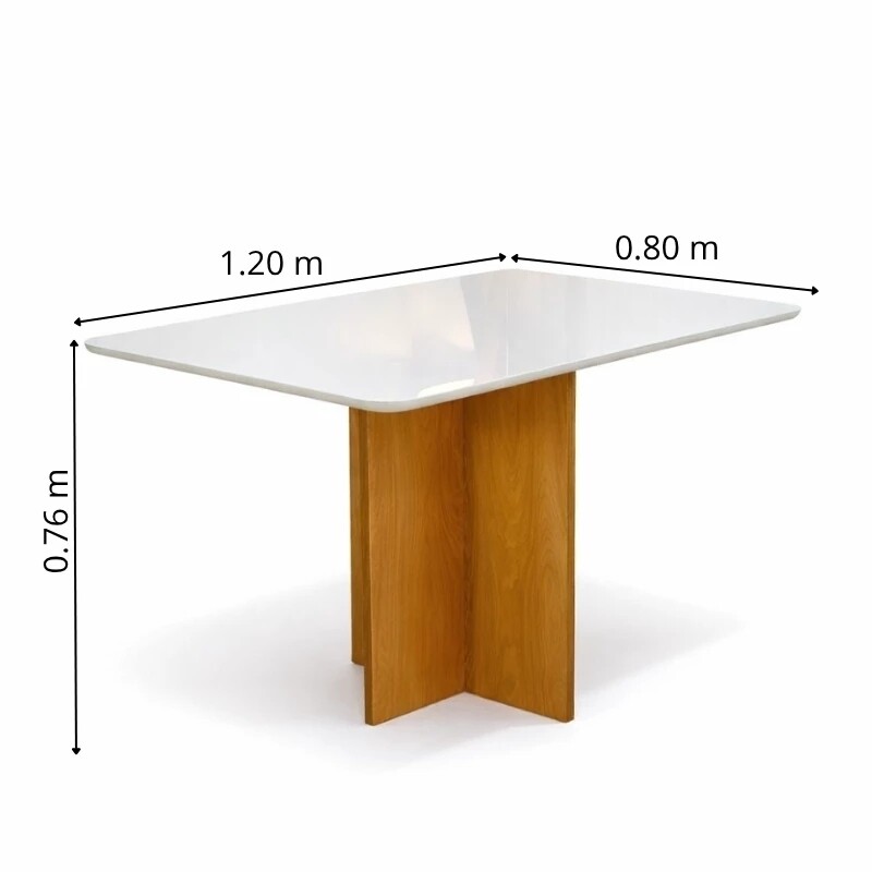 Mesa de Jantar Moscou 120x80 Vidro Off/Base Cinamomo + 4 Cad. Londres Veludo Avelã Madeira Maciça Minas Plac - Entregue Montada - Imagem 7