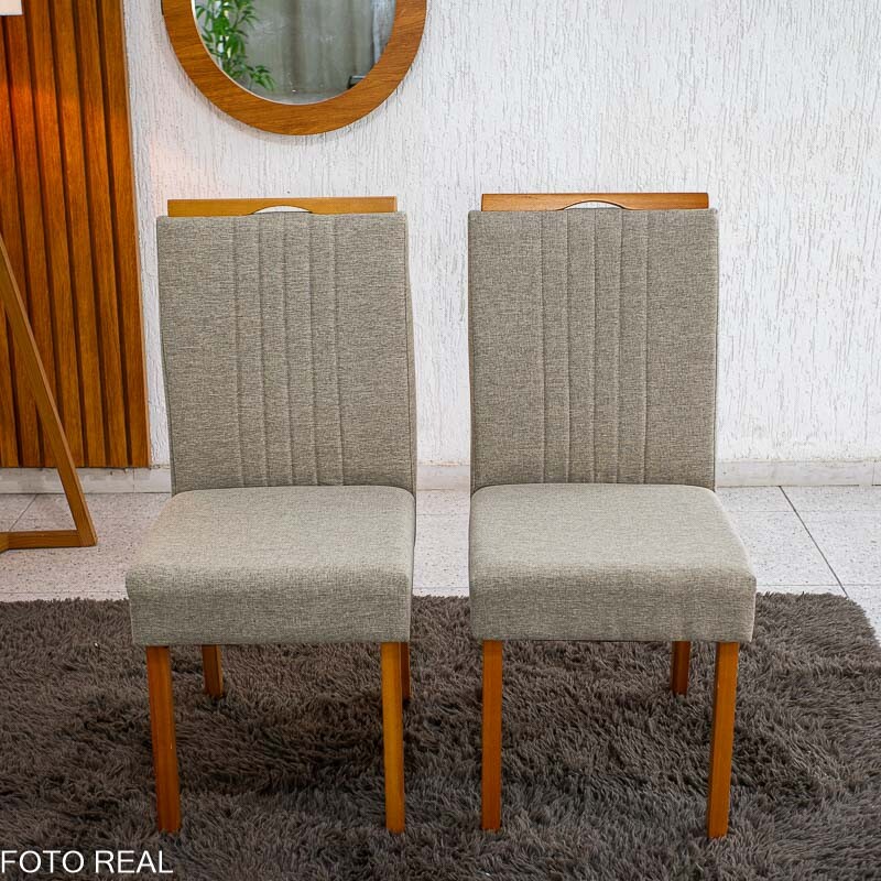 Mesa de Jantar Moscou 90x90 Vidro Off/Base Cinamomo + 4 Cad. Atlanta Linho Bege Madeira Minas Plac - Entregue Montada - Imagem 9
