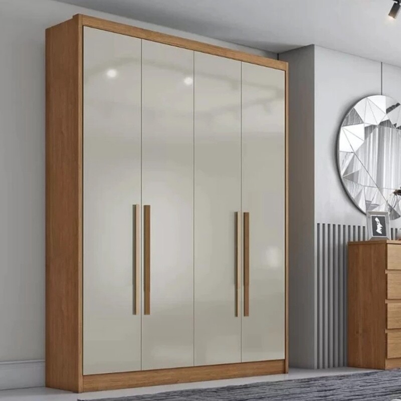 Modulado Casal Cumaru/Fendi Fosco 1 Roupeiro Rizon 4 Pts + 1 Criado Rizon + 1 Aéreo 3 portas Rizon - Novo Horizonte - Imagem 6