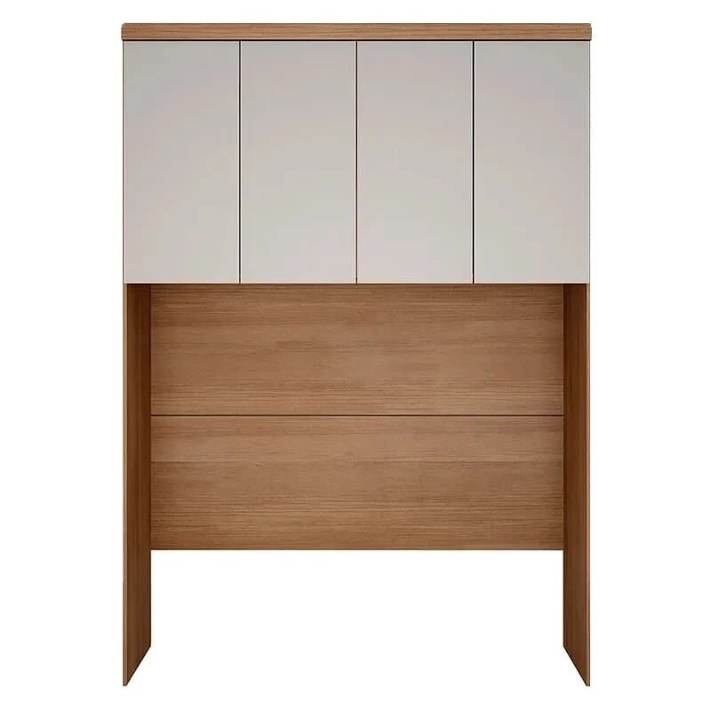 Modulado Queen Cumaru/Fendi Fosco 1 Guarda-Roupa Rizon New 4 Pts + 2 Criado Rizon + 1 Canto Oblíquo Rizon C/Porta de Vidro + 1 Aéreo 4 portas Rizon - Novo Horizonte - Imagem 10