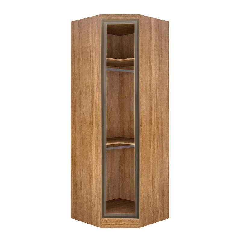 Modulado Queen Cumaru/Fendi Fosco 1 Guarda-Roupa Rizon New 4 Pts + 2 Criado Rizon + 1 Canto Oblíquo Rizon C/Porta de Vidro + 1 Aéreo 4 portas Rizon - Novo Horizonte - Imagem 5