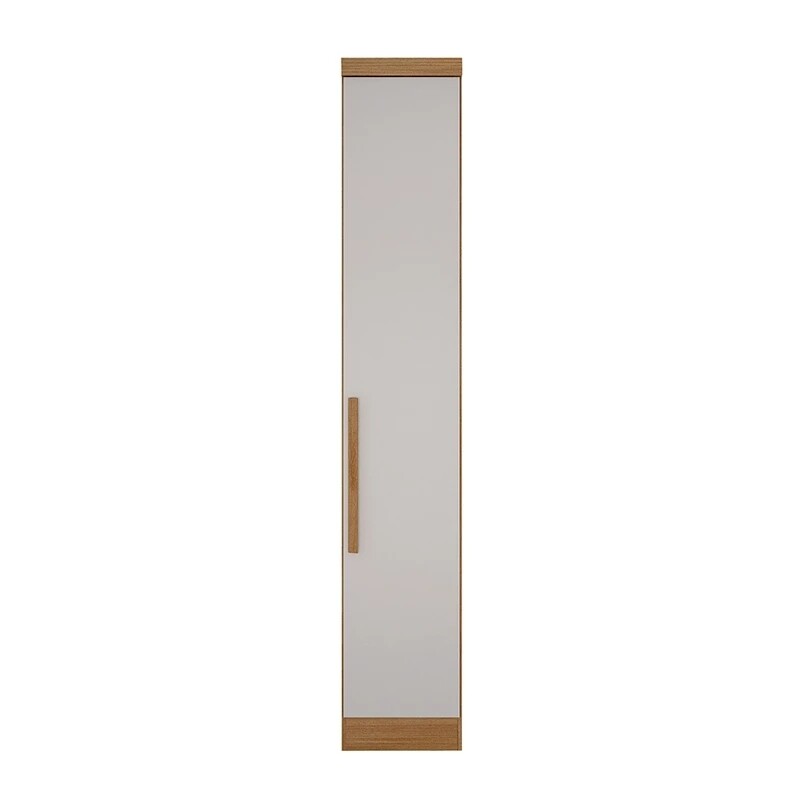 Modulado Solteiro Cumaru/Fendi Fosco 1 Roupeiro Rizon 4 Pts + 1 Criado Rizon + 1 Canto Oblíquo Rizon C/Porta de Vidro + 1 Modulado Rizon 1 Porta + 1 Aéreo 2 portas Rizon - Novo Horizonte - Imagem 14