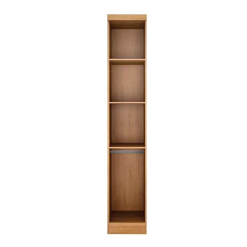 Modulado Solteiro Cumaru/Fendi Fosco 1 Roupeiro Rizon 4 Pts + 1 Criado Rizon + 1 Canto Oblíquo Rizon C/Porta de Vidro + 1 Modulado Rizon 1 Porta + 1 Aéreo 2 portas Rizon - Novo Horizonte - Imagem 15