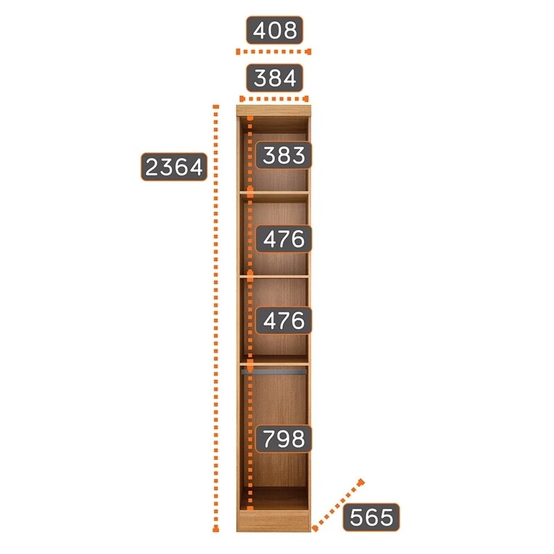 Modulado Solteiro Cumaru/Fendi Fosco 1 Roupeiro Rizon 4 Pts + 1 Criado Rizon + 1 Canto Oblíquo Rizon C/Porta de Vidro + 1 Modulado Rizon 1 Porta + 1 Aéreo 2 portas Rizon - Novo Horizonte - Imagem 16