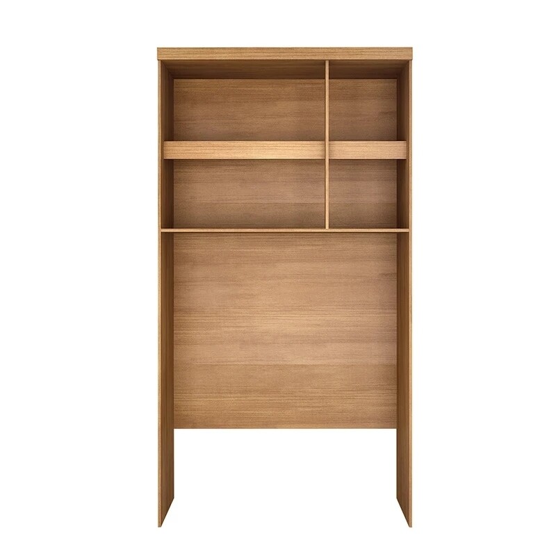 Modulado Solteiro Cumaru/Fendi Fosco 1 Roupeiro Rizon 4 Pts + 1 Criado Rizon + 1 Canto Oblíquo Rizon C/Porta de Vidro + 1 Modulado Rizon 1 Porta + 1 Aéreo 2 portas Rizon - Novo Horizonte - Imagem 6