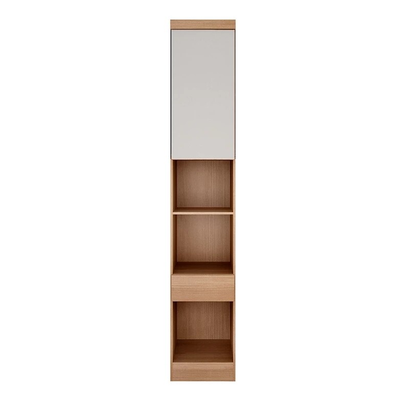 Modulado Solteiro Cumaru/Fendi Fosco 1 Roupeiro Rizon 4 Pts + 1 Criado Rizon + 1 Canto Oblíquo Rizon C/Porta de Vidro + 1 Modulado Rizon 1 Porta + 1 Aéreo 2 portas Rizon - Novo Horizonte - Imagem 7