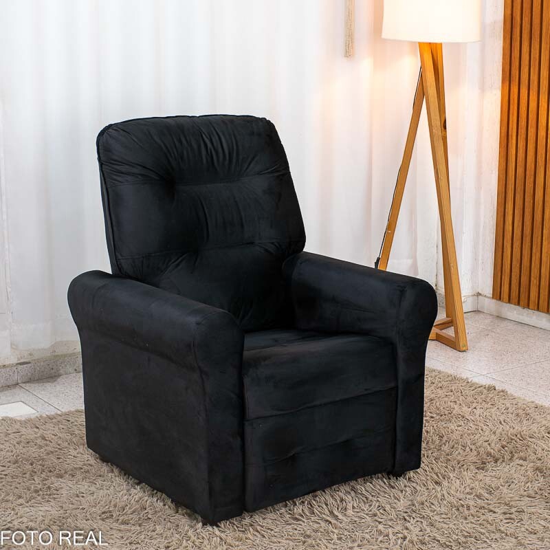 Poltrona Reclinável Clio MX-24 Veludo Preto 451